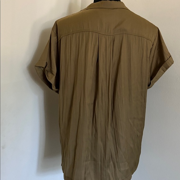 Anthropologie Olive Green Blouse Button-Down Shirt Size Small - Picture 8 of 10